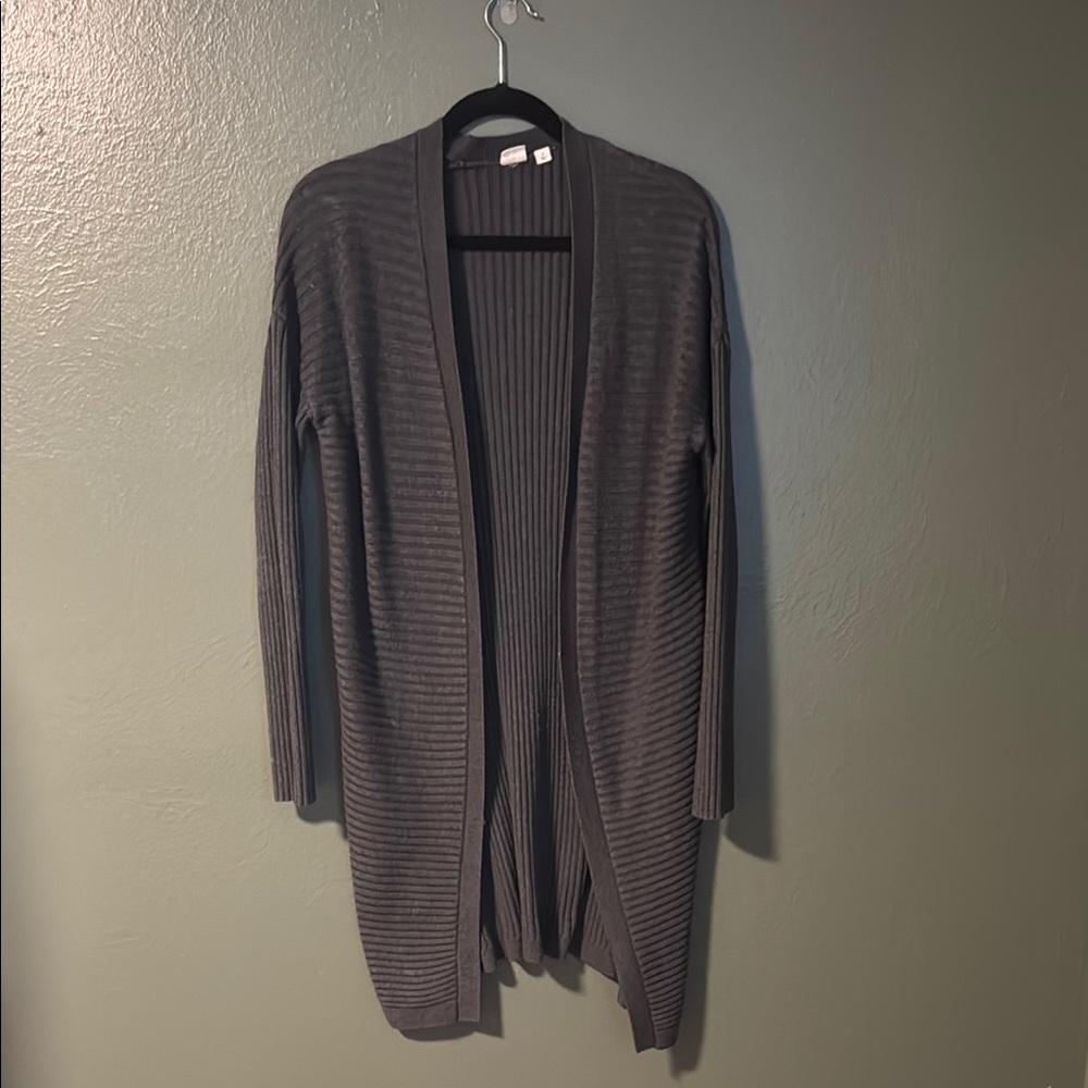 Gray Open-Front Women's Sweater